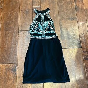 Rachel Allan Black Beaded Dress